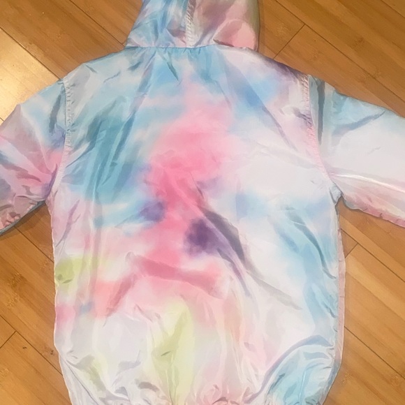 JUSTICE TIE DYE GIRLS WINDBREAKER JACKET SIZE 10 - Picture 3 of 8